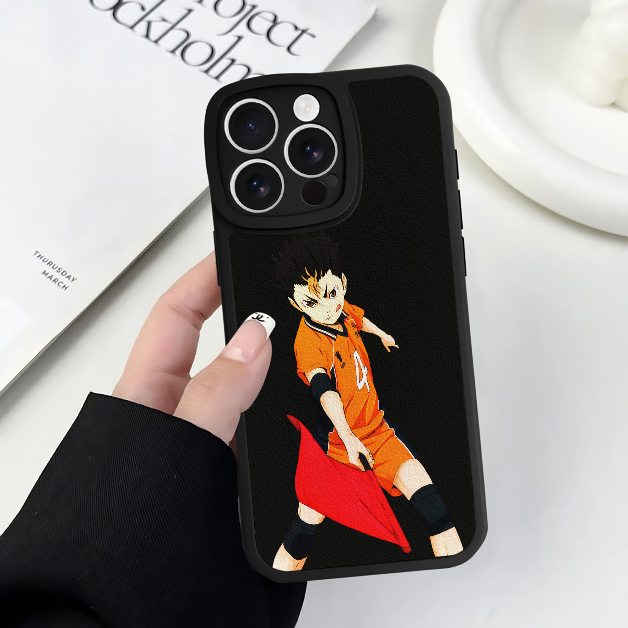 （画像用） ハイキュー!! Haikyu!! 【iPhone 16シリーズ対応】シリコンスマホケース（レザー調） 材質：シリコン